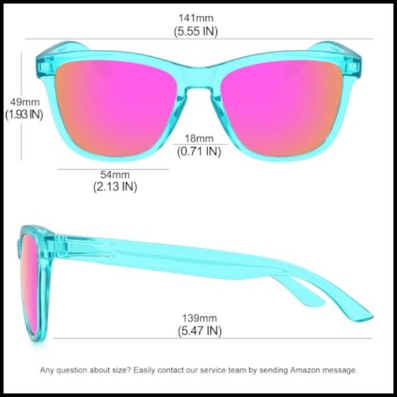 Polarized Sunglasses with UV Protection, Plastic Frame, Retro Style main image 4